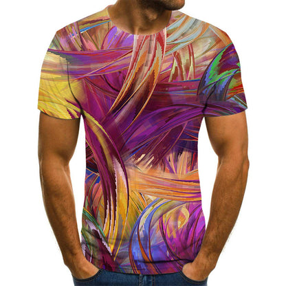 Men's T-shirt summer casual top D printing t-shirt men's