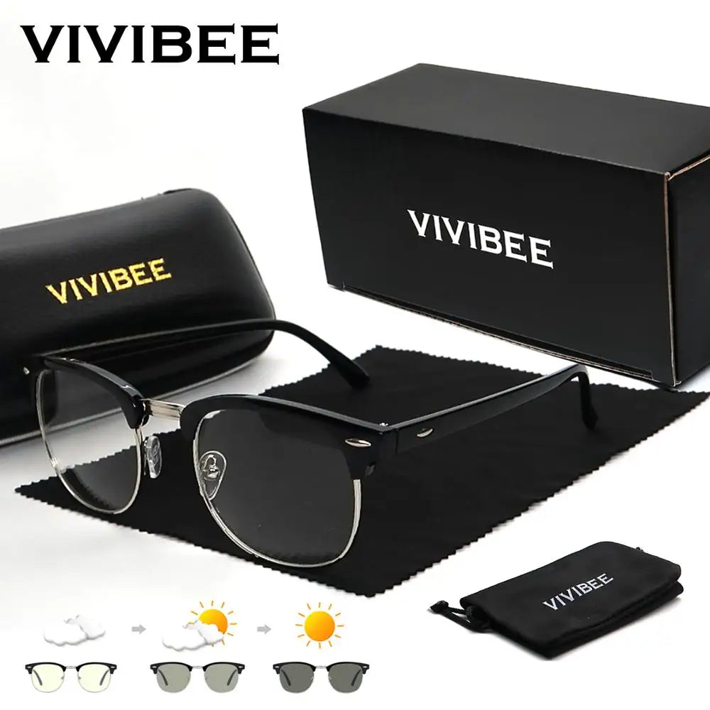 Classic Phochromic Lens Blocking Blue Light Glasses Men Color Changing Computer Gaming Square Anti Bluelight Women Eyeglasses