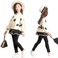 Warm Set Children's Hooded Cartoon Solid Colour 3 Pcs Girls Sweatshirt Cute Casual Suit 4-12Y