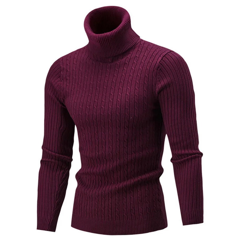 Winter Men's High Quality Turtleneck Sweater Thicken Sweater Casual Pullover