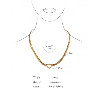 Necklace Stainless Steel for Women Fashion Metal Texture Flat Collar Waterproof Necklace Girlfriend Gift