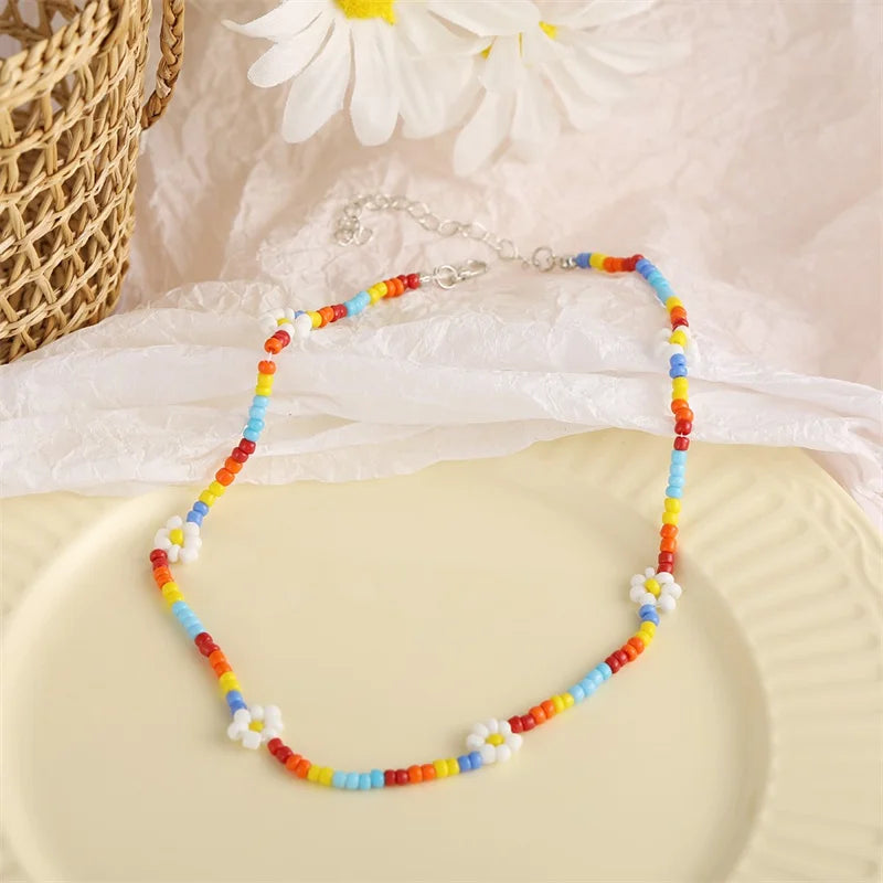 Candy Colorful Bead Necklace 2021 New Trend Pearl Chain Women Gift Tai Chi Flower Fruit Pendant Jewelry Party Creative Choker
