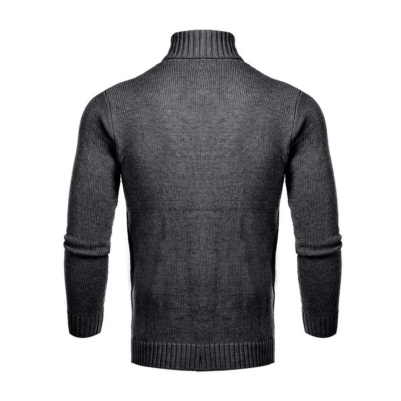 Winter Men's High Quality Turtleneck Sweater Thicken Sweater Casual Pullover