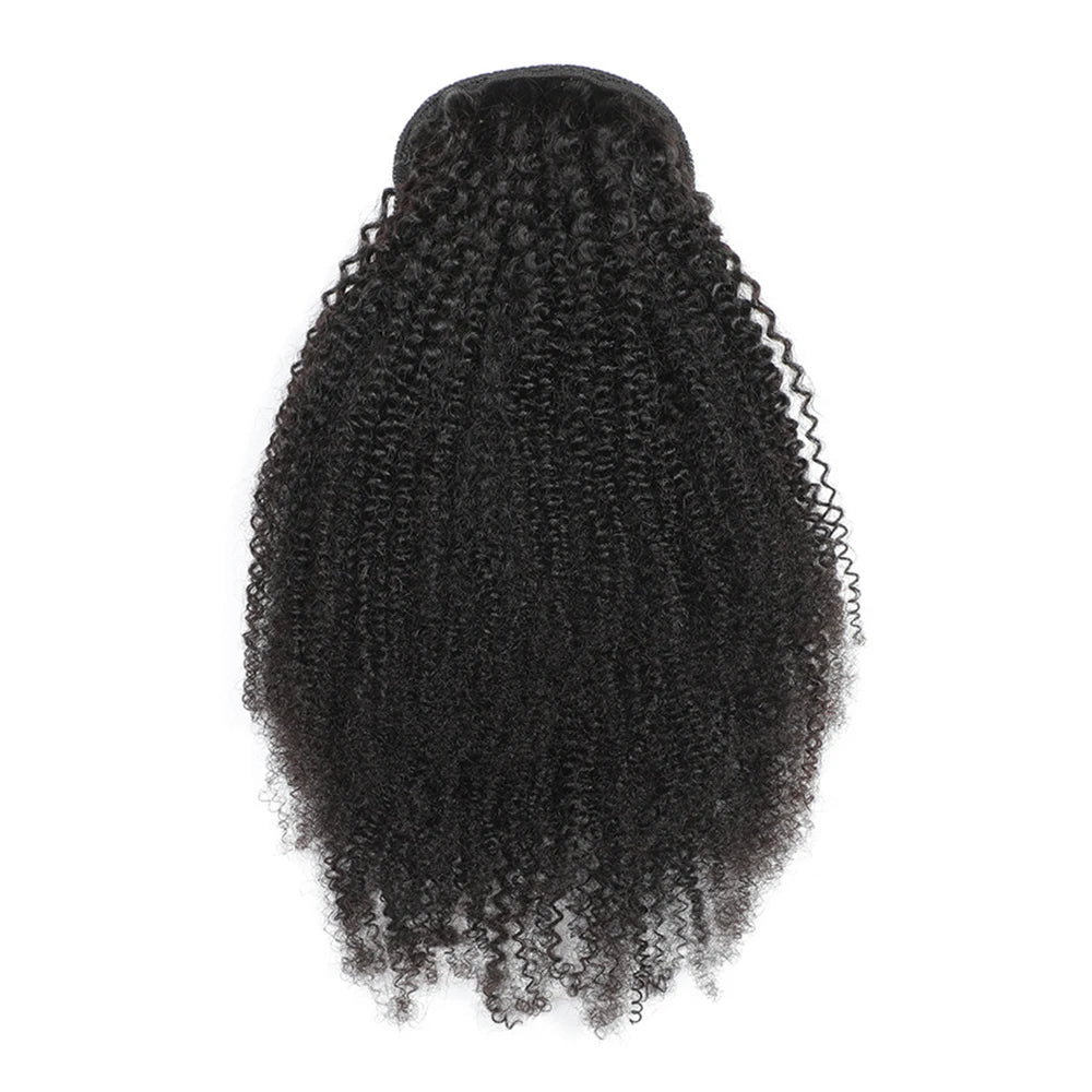 Afro Kinky Curly Hair Ponytail Extensions Clip in Drawstring Ponytail Human Hair Extensions Mongolian Kinky curly Hair Pieces