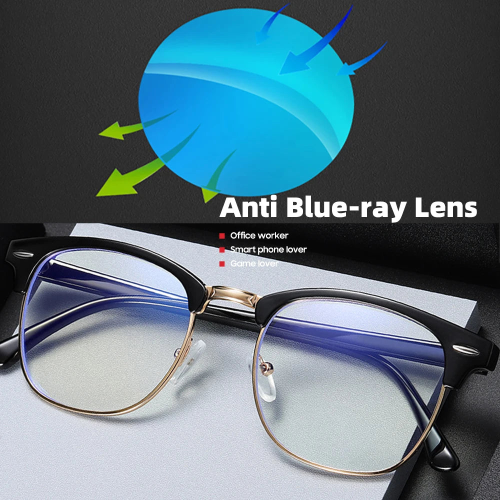Classic Phochromic Lens Blocking Blue Light Glasses Men Color Changing Computer Gaming Square Anti Bluelight Women Eyeglasses