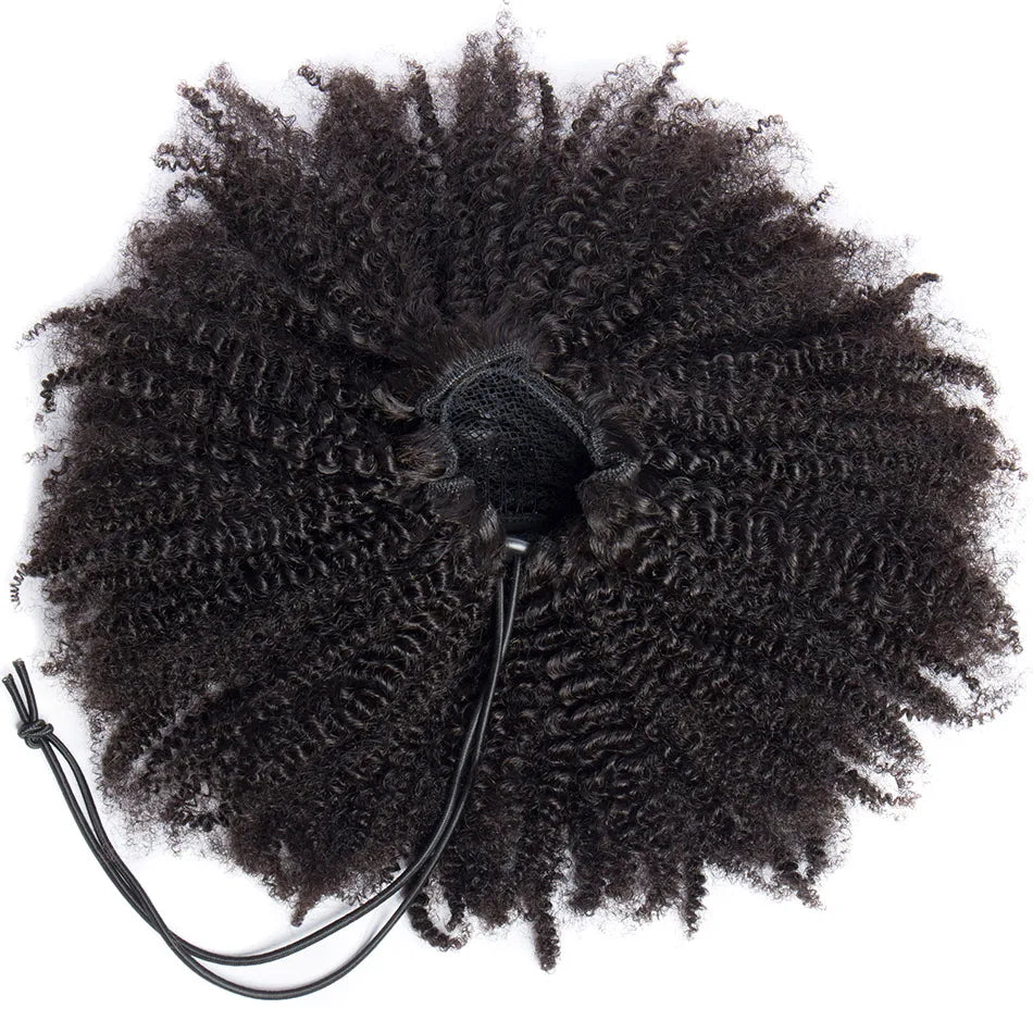 Afro Kinky Curly Hair Ponytail Extensions Clip in Drawstring Ponytail Human Hair Extensions Mongolian Kinky curly Hair Pieces