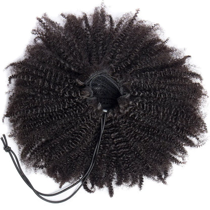 Afro Kinky Curly Hair Ponytail Extensions Clip in Drawstring Ponytail Human Hair Extensions Mongolian Kinky curly Hair Pieces