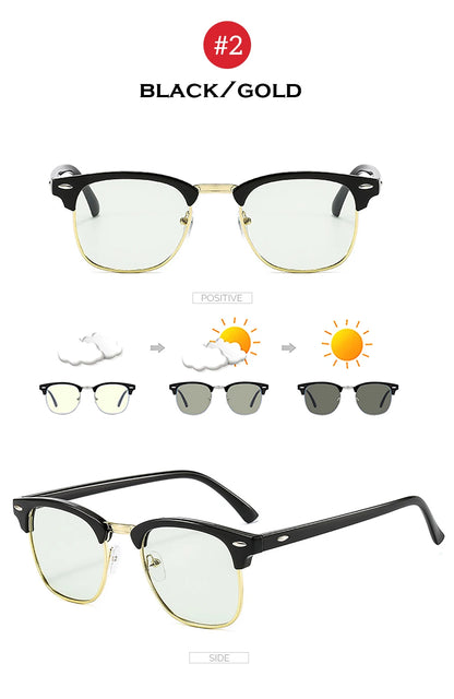 Classic Phochromic Lens Blocking Blue Light Glasses Men Color Changing Computer Gaming Square Anti Bluelight Women Eyeglasses