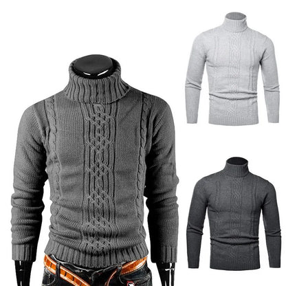 Winter Men's High Quality Turtleneck Sweater Thicken Sweater Casual Pullover