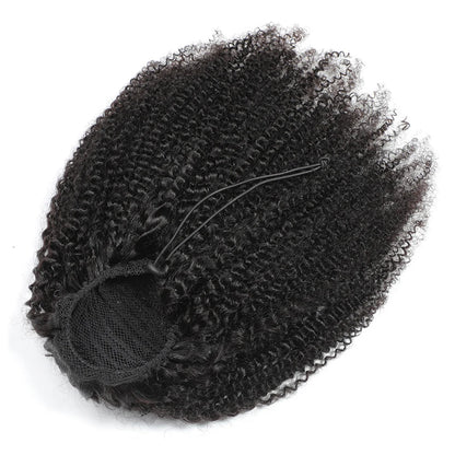 Afro Kinky Curly Hair Ponytail Extensions Clip in Drawstring Ponytail Human Hair Extensions Mongolian Kinky curly Hair Pieces