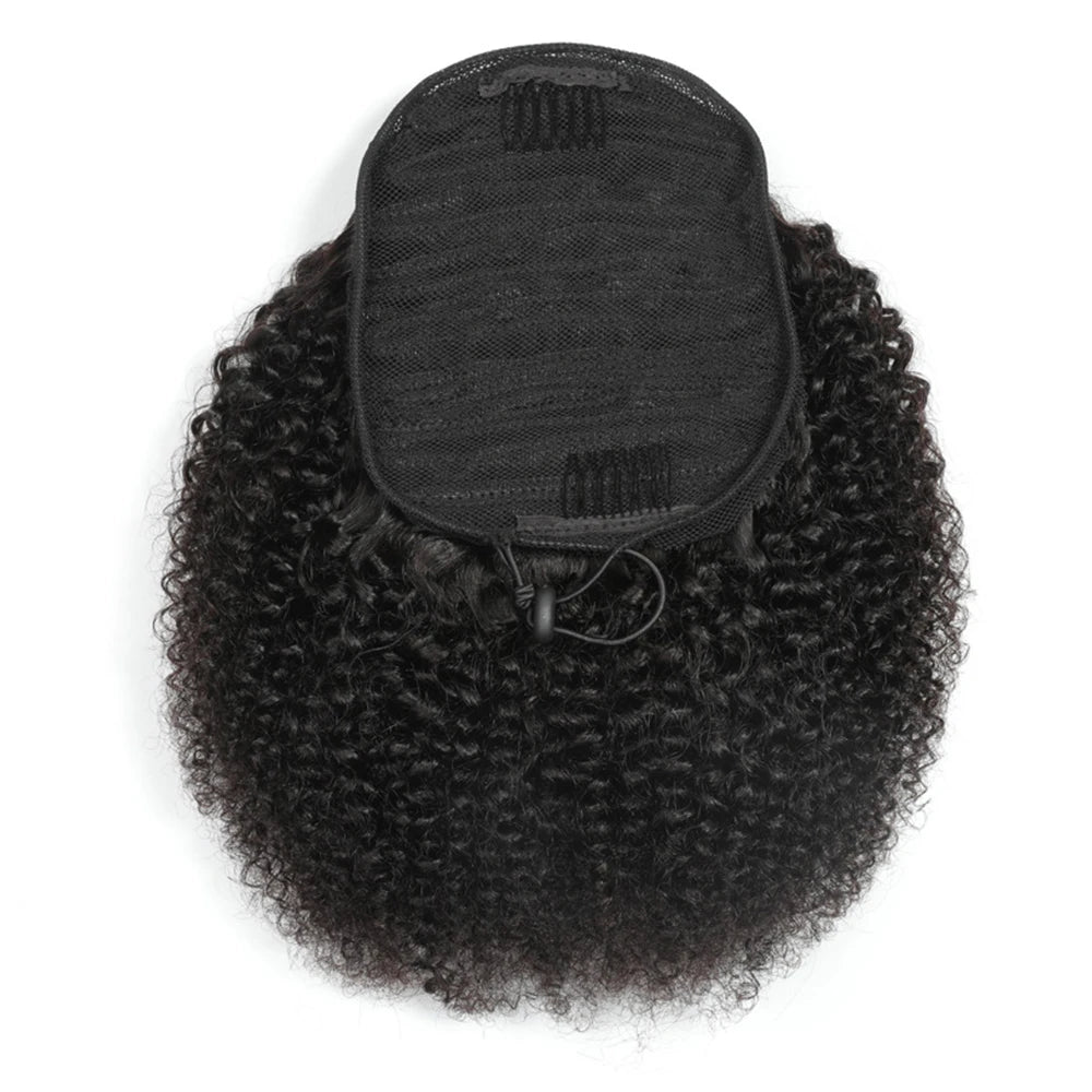 Afro Kinky Curly Hair Ponytail Extensions Clip in Drawstring Ponytail Human Hair Extensions Mongolian Kinky curly Hair Pieces