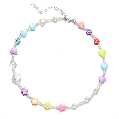 Candy Colorful Bead Necklace 2021 New Trend Pearl Chain Women Gift Tai Chi Flower Fruit Pendant Jewelry Party Creative Choker