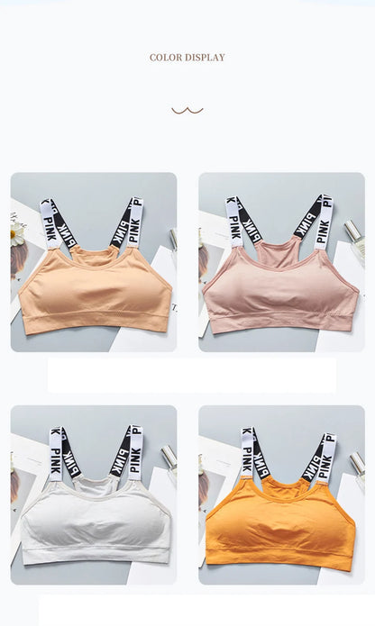Women's Sports Bra Push Up Fitness Bra Yoga Bra Sport Underwear Running Gym Fitness Tops Black White Letters Seamless Underwear