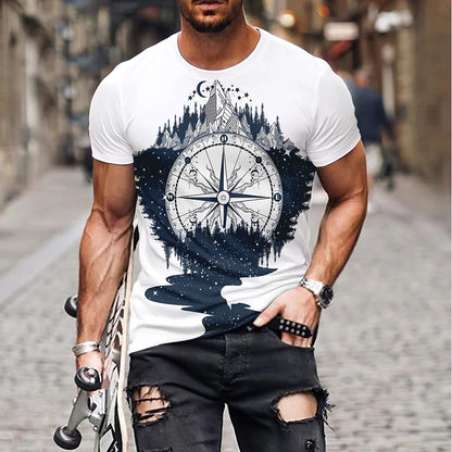 Simple Fashion Summer Men's Short Sleeve T-Shirt 3d Printed aily Retro