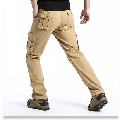 Sports Jogging Tactical Pants Elastic Waist Pure Cotton Casual Work Pants