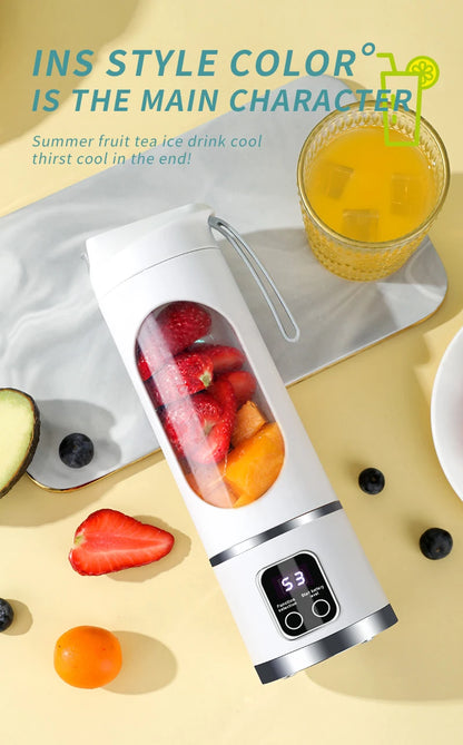 450ml Fruit Juicer 8 Blades 3 Gears USB Rechargeable Portable Blender Ice Crusher for Shakes and Smoothies Juicer Cup