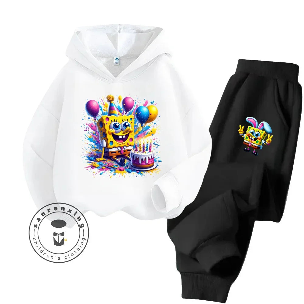 2024 Long Sleeve Streetwear for Kids Age 3-14 Spring Autumn Casual Designs Bright Colors Hoodie Tracksuit