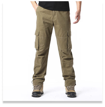 Sports Jogging Tactical Pants Elastic Waist Pure Cotton Casual Work Pants