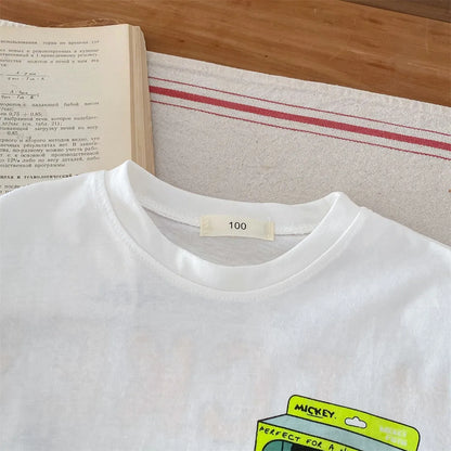 Mickey Kids Clothing Tees Summer Printed Cartoon Fashion Short Sleeve Boys T-shirt Popular Design Children's T Shirts Crewneck