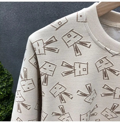 Autumn New Men's Sweatshirts Hoodies Harajuku High Street Full Graphic Top High Quality Not Fading Long Sleeved T-shirts 2024