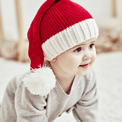 Knitted Baby Christmas Hat Cute Navidad Hat Pompom Adult Child Soft Beanie Santa Claus Hat New Year Kid Gift Xmas Decorate 2023