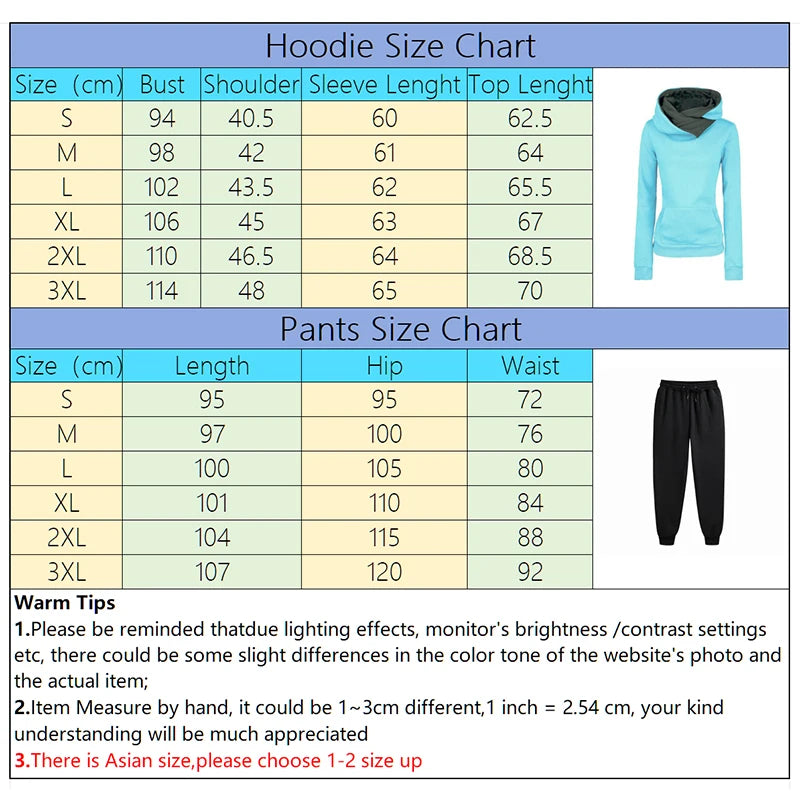 Two Piece Set Winter Warm Hoodies+Pants Pullovers Sweatshirts Female Jogging Woman Clothing Sports Suit Outfits