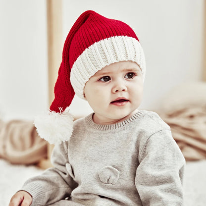 Knitted Baby Christmas Hat Cute Navidad Hat Pompom Adult Child Soft Beanie Santa Claus Hat New Year Kid Gift Xmas Decorate 2023