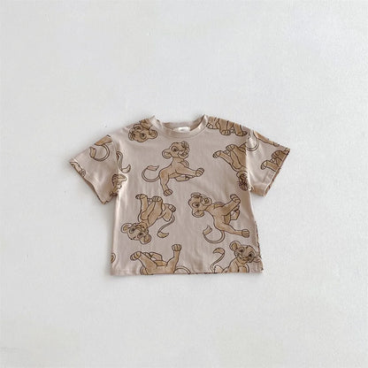 Mickey Kids Clothing Tees Summer Printed Cartoon Fashion Short Sleeve Boys T-shirt Popular Design Children's T Shirts Crewneck