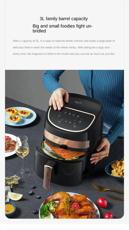 Deerma Oil-free air fryer Household appliances Intelligent large capacity automatic multi-function chip machine Touch screen