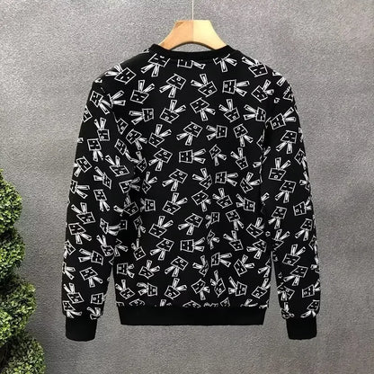 Autumn New Men's Sweatshirts Hoodies Harajuku High Street Full Graphic Top High Quality Not Fading Long Sleeved T-shirts 2024