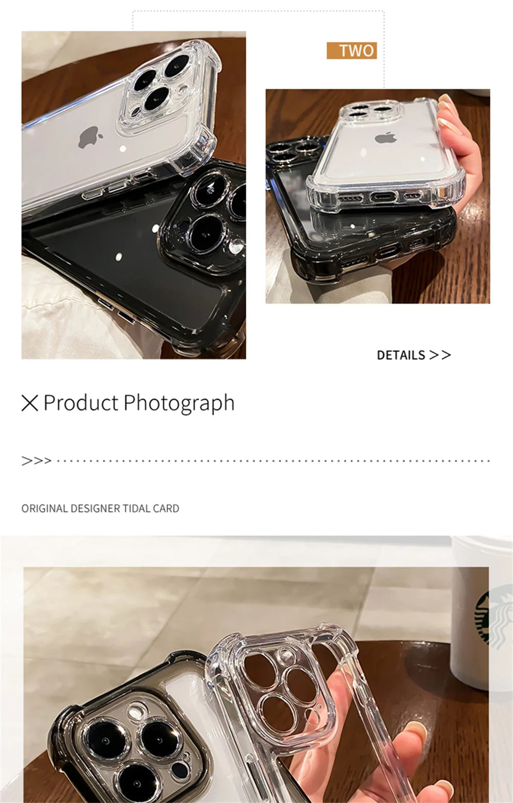 Shockproof Reinforced Corners Clear Acrylic Case For iPhone 16 14 12 13 11 15  Pro Max 7 8 Plus XR XS Protector Hard Back Cover