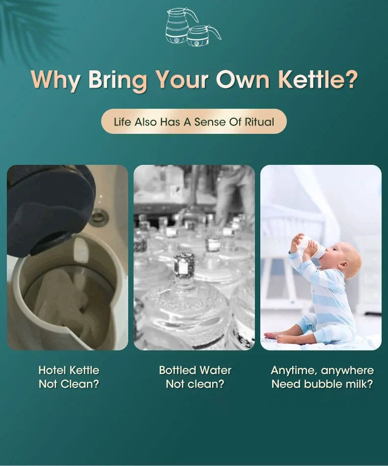 Mini  Portable Teapot Water Heater Outdoor Travel Home Tea Pot Water Kettle 0.6L 600W