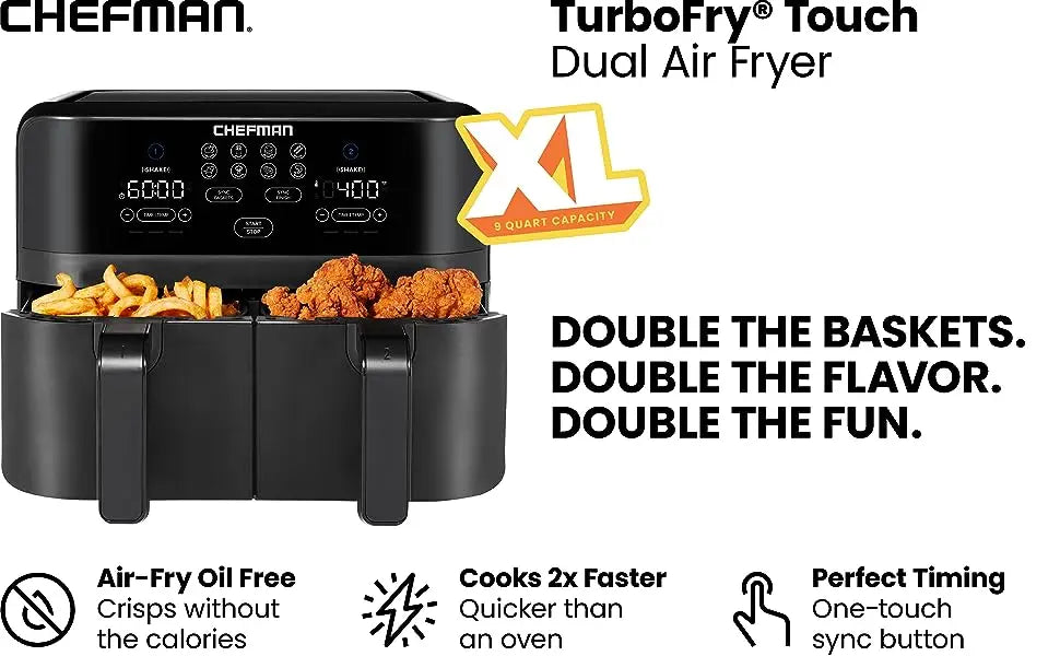 Maximize The Healthiest Meals With Double Basket Capacity Air Fryer Home-appliance Kitchen Airfryer Airfryers Oil Fryers