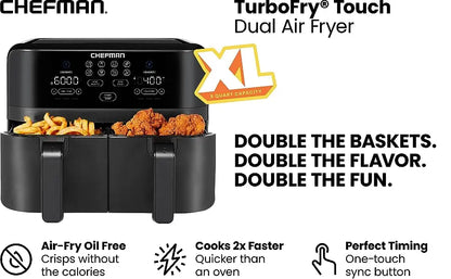 Maximize The Healthiest Meals With Double Basket Capacity Air Fryer Home-appliance Kitchen Airfryer Airfryers Oil Fryers