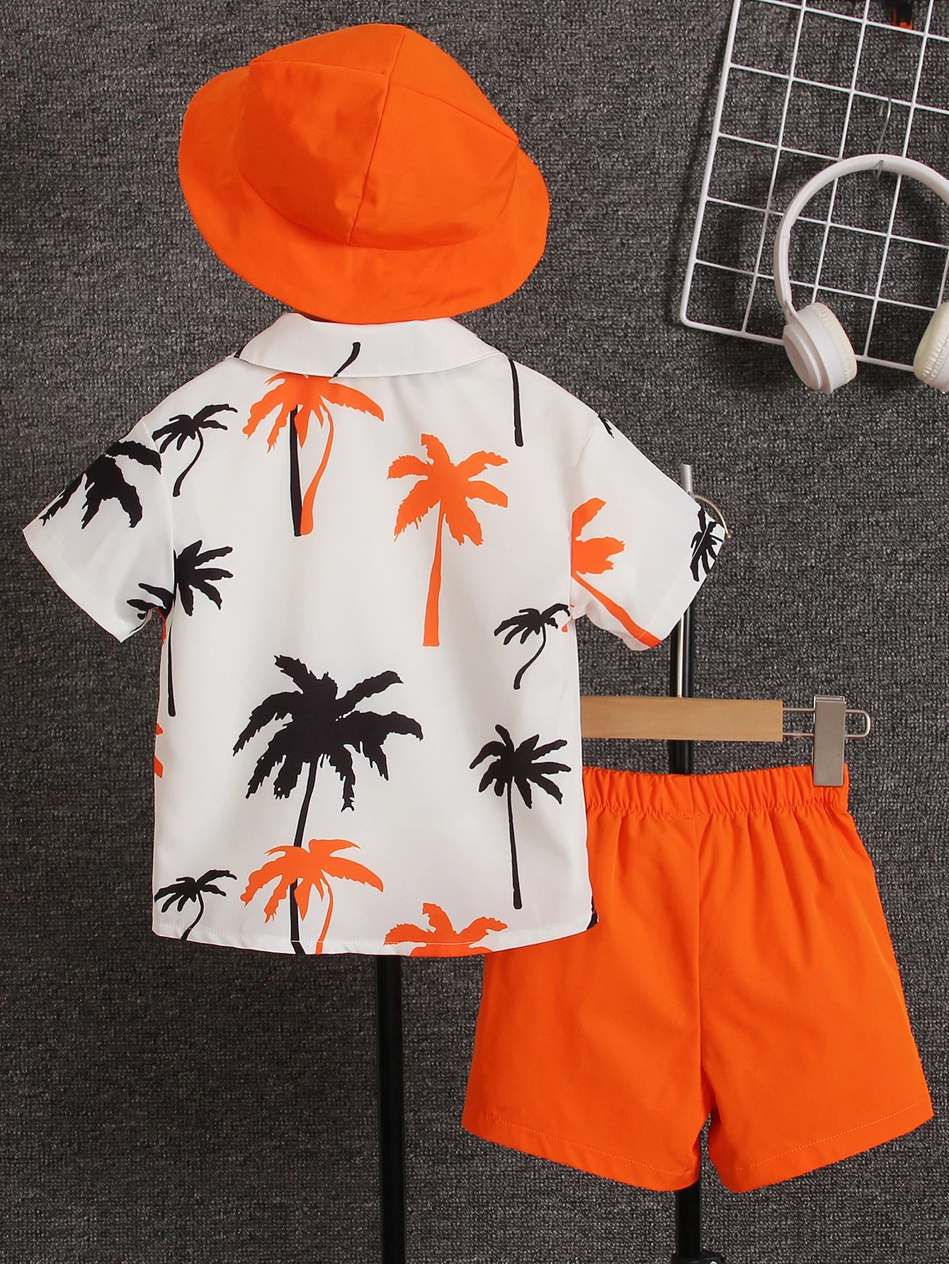 Three-piece summer 2 to 7-year-old boys and girls  print short-sleeved shirt