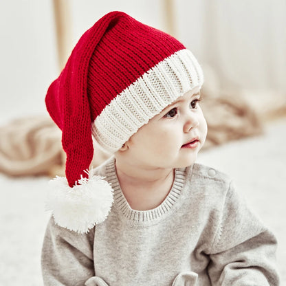 Knitted Baby Christmas Hat Cute Navidad Hat Pompom Adult Child Soft Beanie Santa Claus Hat New Year Kid Gift Xmas Decorate 2023