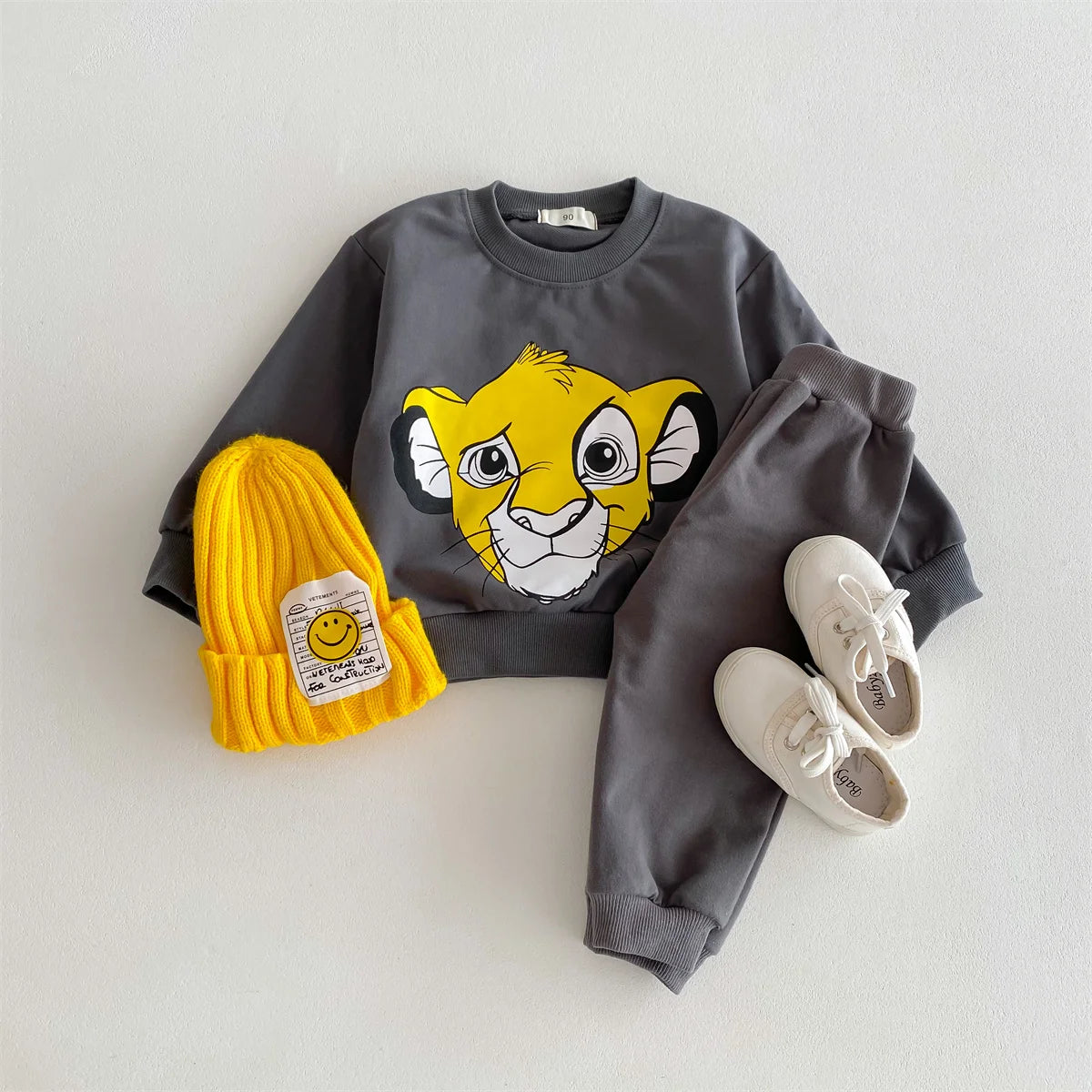 Cartoon printed Simba sportswear Disney loose and fashionable for children's