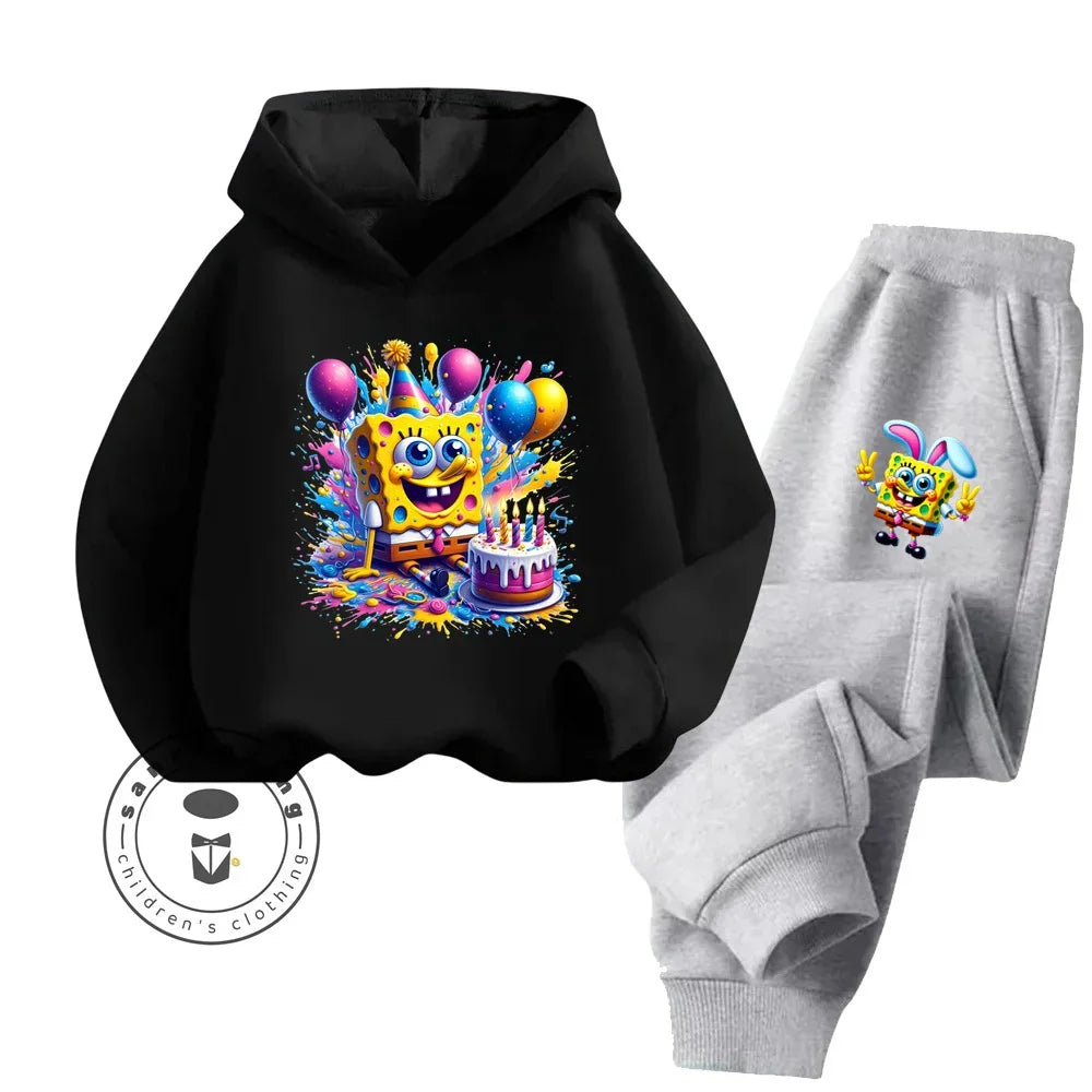 2024 Long Sleeve Streetwear for Kids Age 3-14 Spring Autumn Casual Designs Bright Colors Hoodie Tracksuit