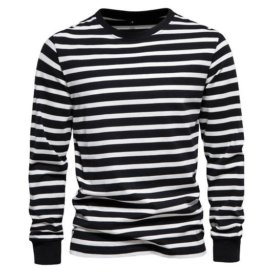 Men Fashion Comfortable Cotton Long Sleeve T-shirt Leisure O-neck Pullover Autumn Loose Tops