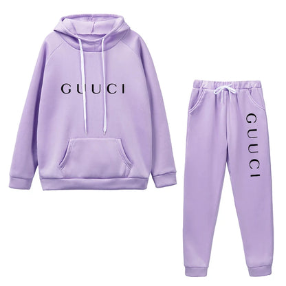 Woman Tracksuit Two Piece Set Winter Warm Hoodies Pants Pullovers Sweatshirts Female Jogging Woman Clothing Sports Suit Outfits