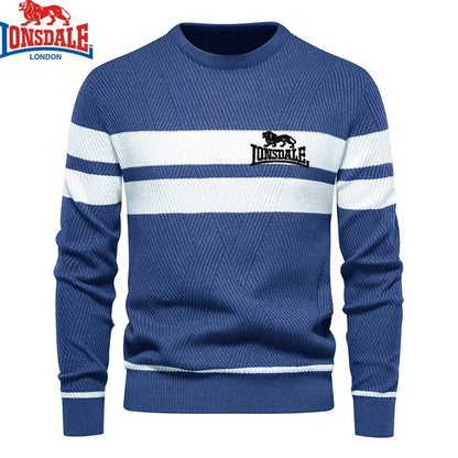 Mens Boys Winter Stripe Sweater Thick Warm Pullovers Men's O-neck Basic Casual Slim Comfortable Sweaters