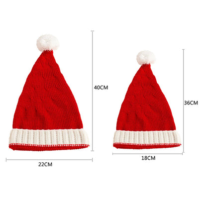 Knitted Baby Christmas Hat Cute Navidad Hat Pompom Adult Child Soft Beanie Santa Claus Hat New Year Kid Gift Xmas Decorate 2023