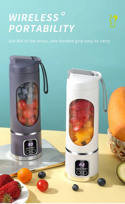 450ml Fruit Juicer 8 Blades 3 Gears USB Rechargeable Portable Blender Ice Crusher for Shakes and Smoothies Juicer Cup