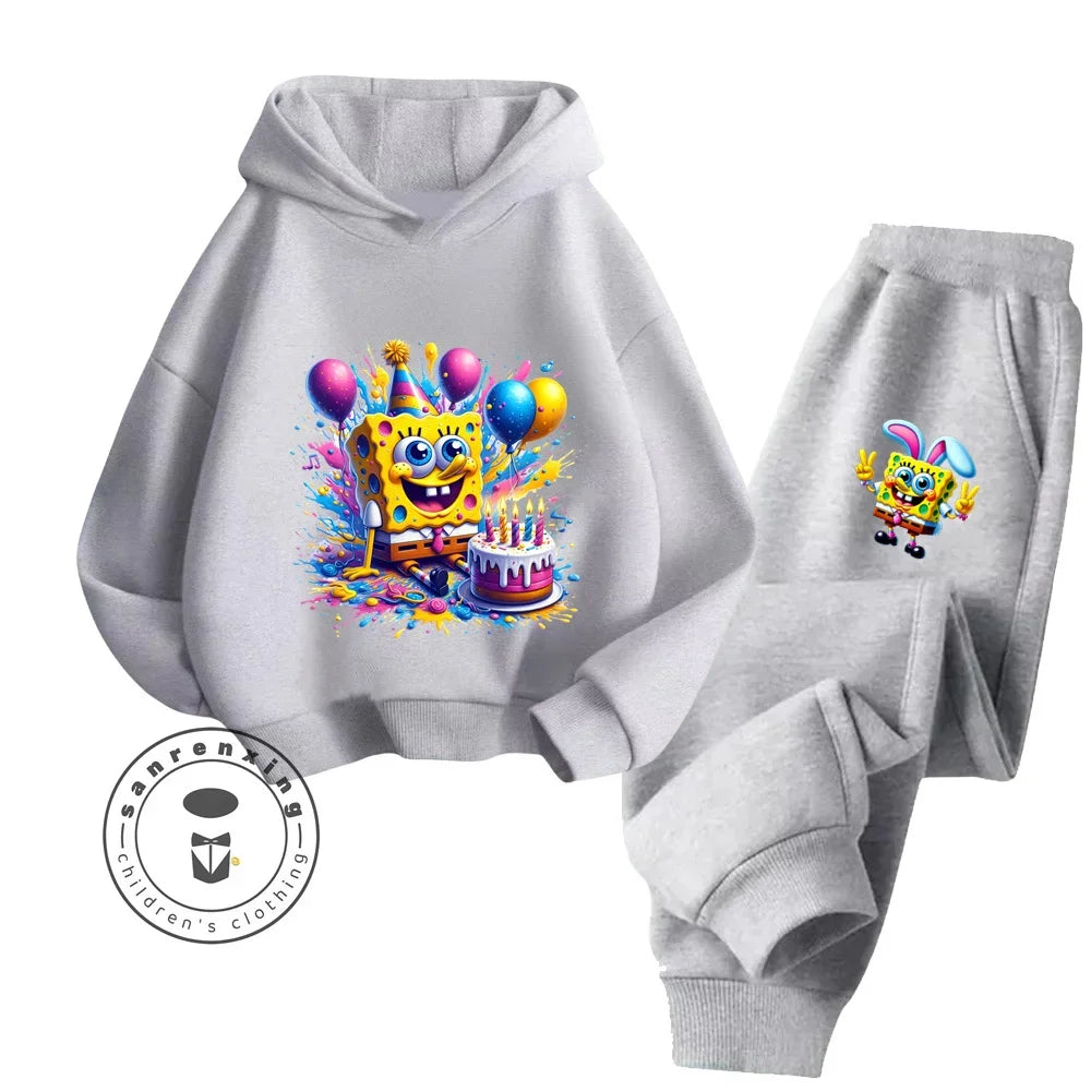 2024 Long Sleeve Streetwear for Kids Age 3-14 Spring Autumn Casual Designs Bright Colors Hoodie Tracksuit