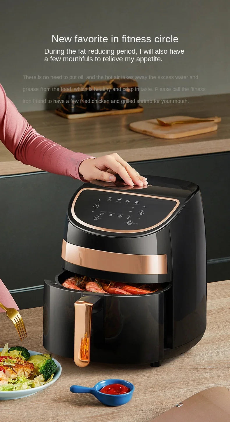 Deerma Oil-free air fryer Household appliances Intelligent large capacity automatic multi-function chip machine Touch screen