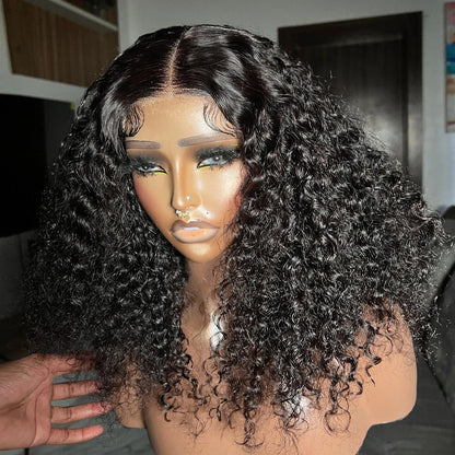 Brazilian Curly Short Bob 13x4 HD Lace Frontal Human Hair Deep Wave 13x6 Transparent Lace Front Wigs 250% Closure Wig For Women