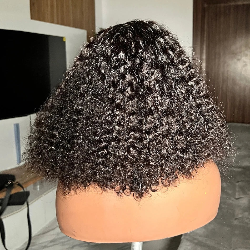 Brazilian Curly Short Bob 13x4 HD Lace Frontal Human Hair Deep Wave 13x6 Transparent Lace Front Wigs 250% Closure Wig For Women