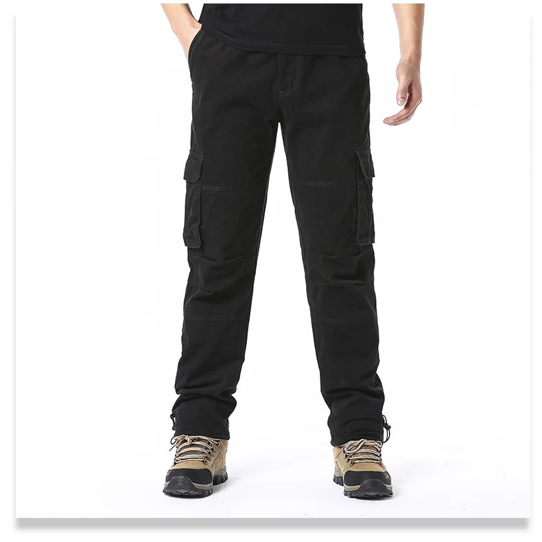 Sports Jogging Tactical Pants Elastic Waist Pure Cotton Casual Work Pants