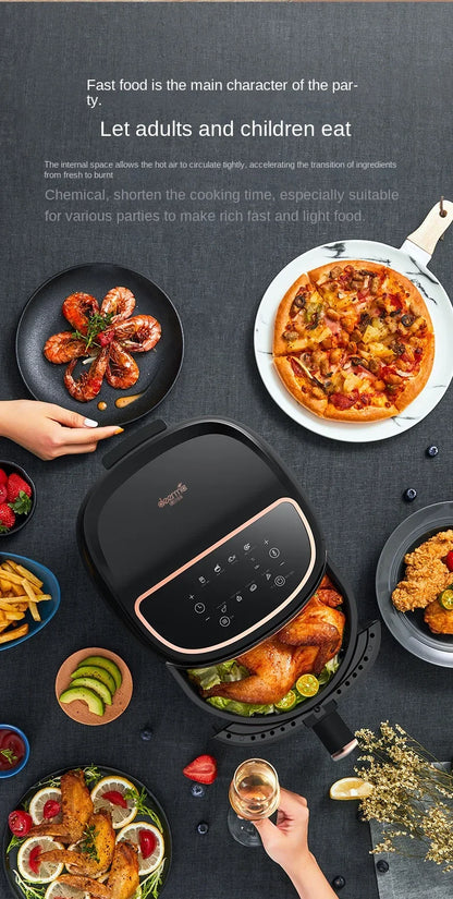 Deerma Oil-free air fryer Household appliances Intelligent large capacity automatic multi-function chip machine Touch screen