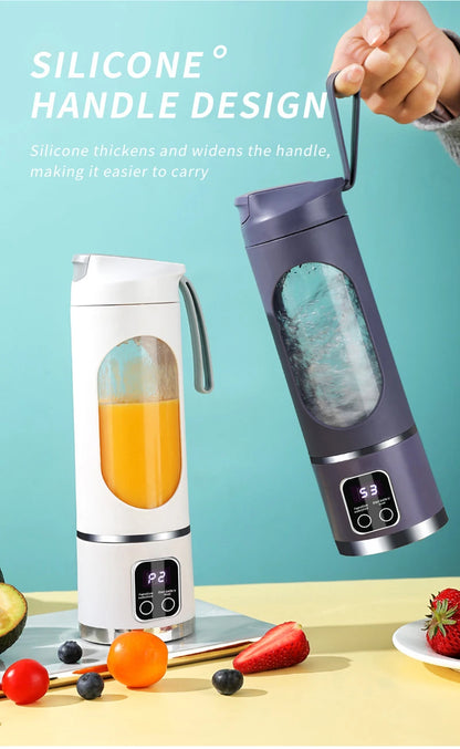 450ml Fruit Juicer 8 Blades 3 Gears USB Rechargeable Portable Blender Ice Crusher for Shakes and Smoothies Juicer Cup